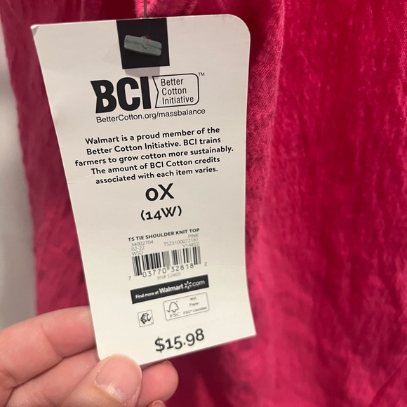 NWT Pink Tie Knot Tank Size 0X (14W) - Picture 4 of 8